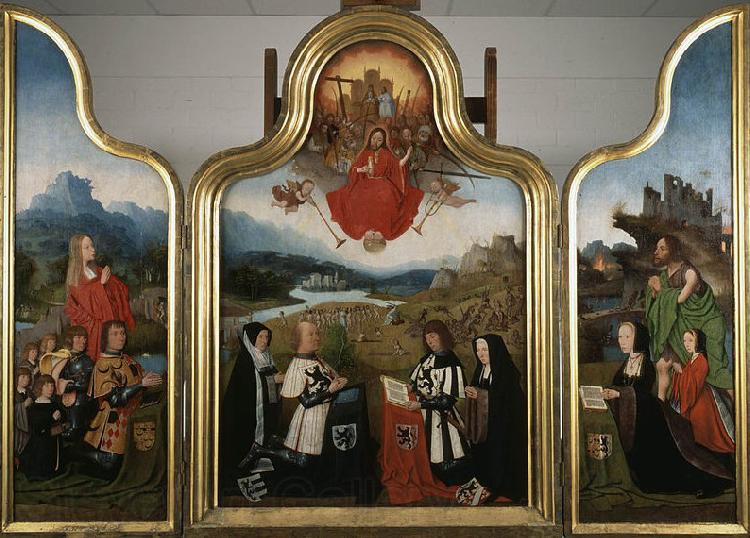 Jan Mostaert Triptych with the last judgment and donors Norge oil painting art
